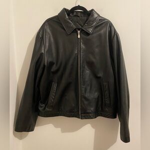 Roundtree & Yorke Black Leather Jacket Size XL